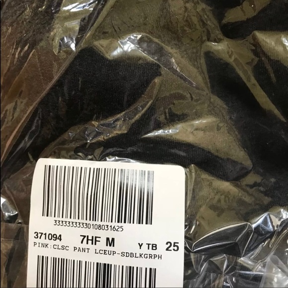 NIP VS PINK LACEUP CLASSIC PANT SZ M BLACK GREY - Picture 3 of 3